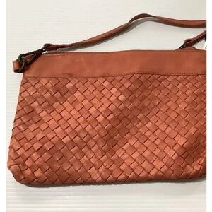 Viola Castellania Italian Leather Purse Basket Weave Crossbody